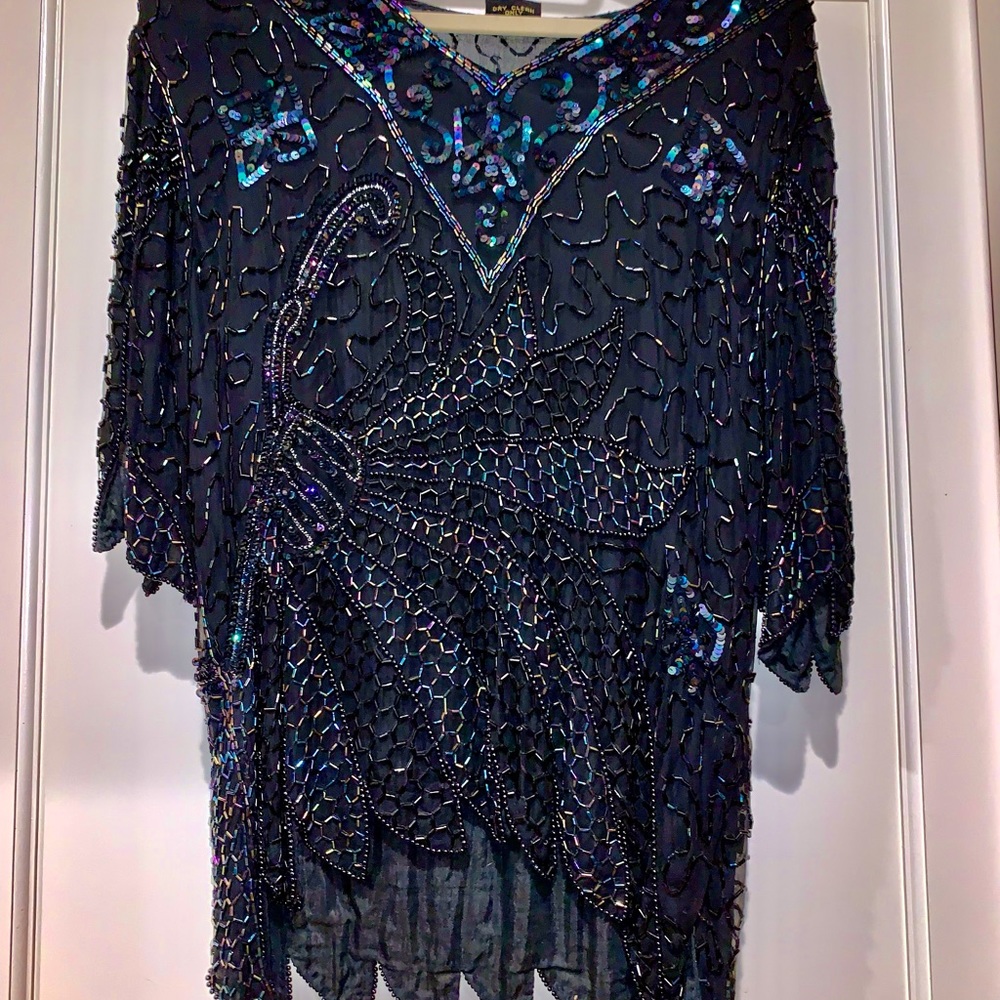 Beaded silk blouse